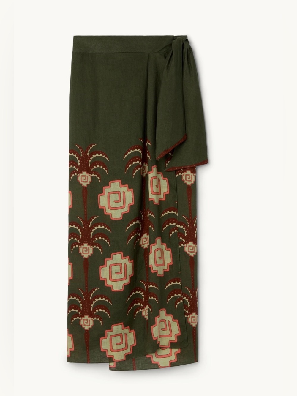 JOHANNA ORTIZ Colombian Tropical Amazon Echoes Midi Wrap Skirt